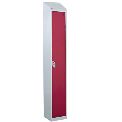 Steel Splash Locker With Sloping Top 1800.300.300 - 1 Compartment - Red Door