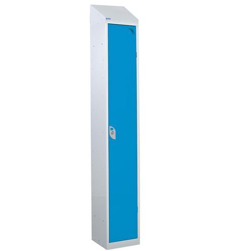 Steel Splash Locker With Sloping Top 1800.300.300 - 1 Compartment - Light Blue Door