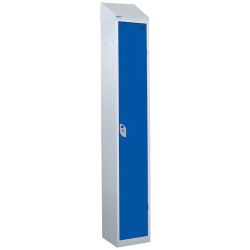 Steel Splash Locker With Sloping Top 1800.300.300 - 1 Compartment - Blue Door