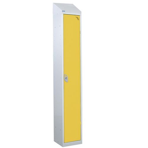 Steel Splash Locker With Sloping Top 1800.300.300 - 1 Compartment - Yellow Door