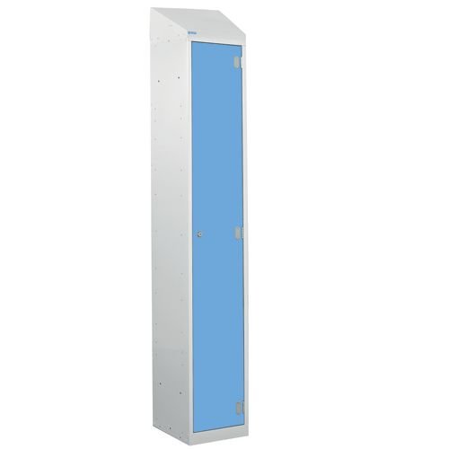 Laminate Splash Door Lockers With Sloping Top - 1 Compartment - Campanula Blue Door