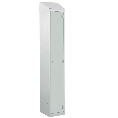 Laminate Splash Door Lockers With Sloping Top - 1 Compartment - Light Grey Door