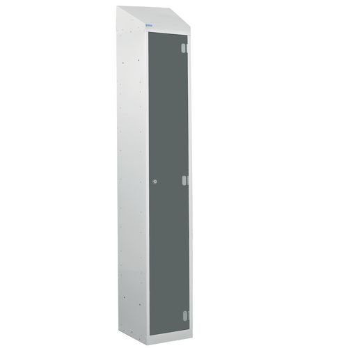 Laminate Splash Door Lockers With Sloping Top - 1 Compartment - Gfraphite Grey Door