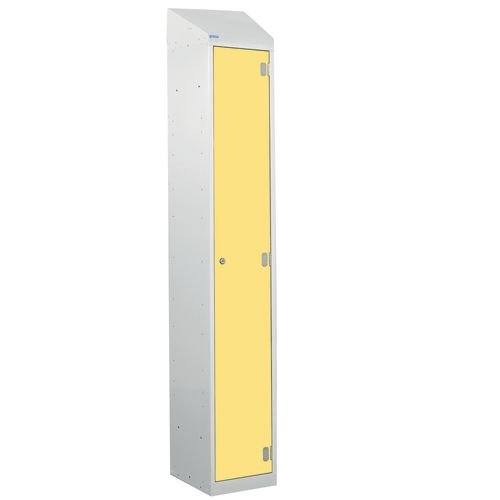 Laminate Splash Door Lockers With Sloping Top - 1 Compartment - Spectrum Yellow Door