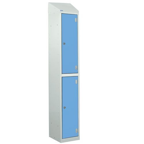 Laminate Splash Door Lockers With Sloping Top - 2 Compartment - Campanula Doors