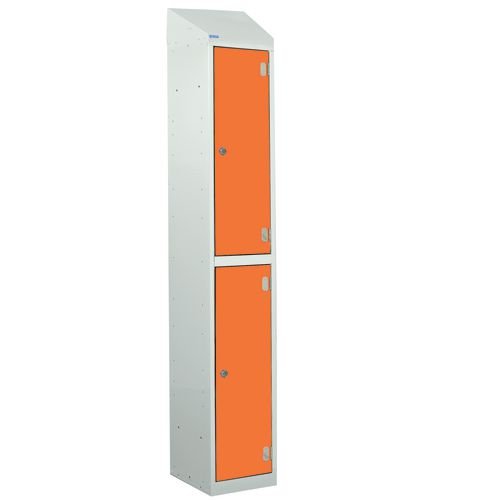 Laminate Splash Door Lockers With Sloping Top - 2 Compartment - Clementine Doors