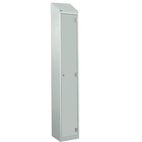 Laminate Splash Door Lockers With Sloping Top - 1 Compartment - Light Grey Door
