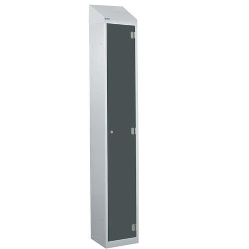 Laminate Splash Door Lockers With Sloping Top - 1 Compartment - Graphite Grey Door