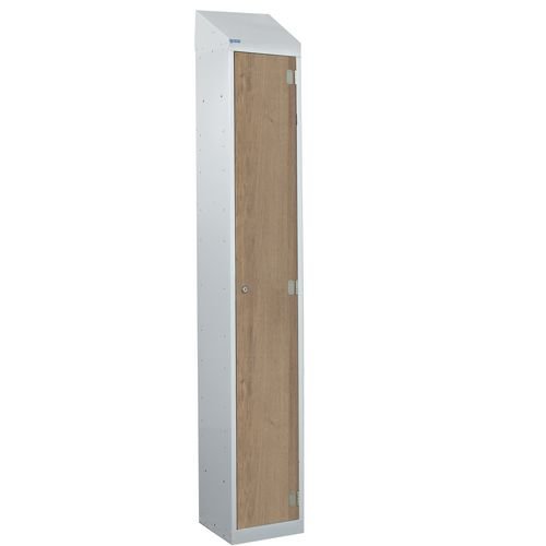 Laminate Splash Door Lockers With Sloping Top - 1 Compartment - Oak Door