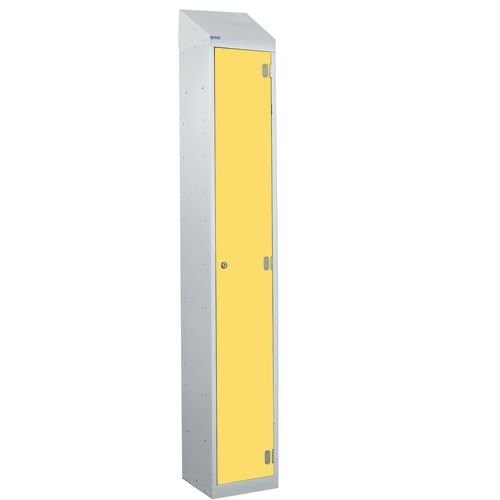 Laminate Splash Door Lockers With Sloping Top - 1 Compartment - Spectrum Yellow Door