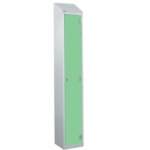 Laminate Splash Door Lockers With Sloping Top - 1 Compartment - Vibrant Green Door