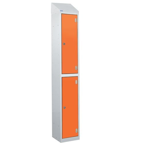Laminate Splash Door Lockers With Sloping Top - 2 Compartment - Clementine Doors