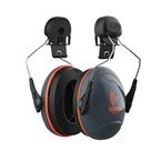 Sonis Compact Ear Defenders Helmet Mounteddark Grey Cup/extra Visibility Orange Plate (snr 31)