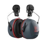 Sonis 3 Ear Defenders Helmet Mounteddark Grey Cup/extra Visibility Red Plate (snr 36)