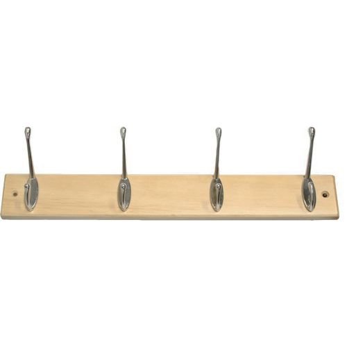 4 Hook Standard Hook Rail 4X Cp On Pine Board