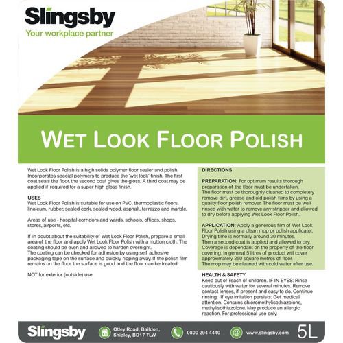 Wet look floor polish 2 x 5L