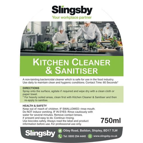 Kitchen cleaner and sanitiser spray 6 x 750ml