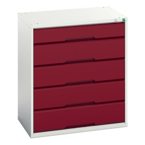 Medium Duty Grey/Red Drawer Cabinets,1 X 125mm And 4 X 175mm Drawers