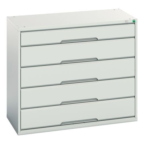 Verso Static Grey/Grey Drawer Cabinet H X W X D 900 X 1050 X 550 With 5 Drawers