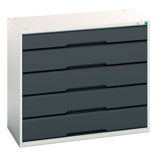 Verso Static Grey/Anthracite Drawer Cabinet H X W X D 900 X 1050 X 550 With 5 Drawers