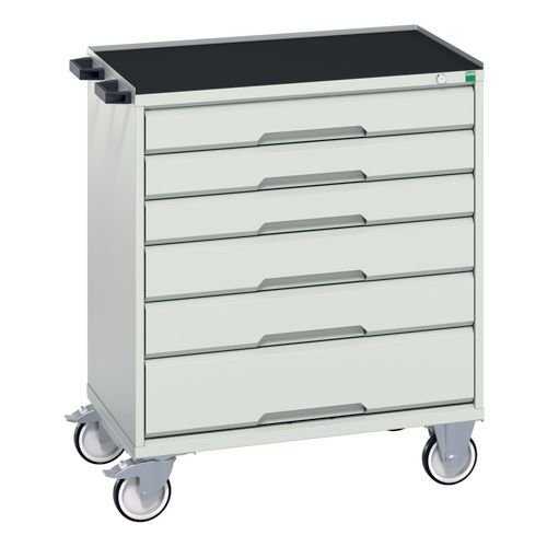 6 Drawer Mobile Cabinet Grey/Grey - H X W X D: 965 X 800 X 550