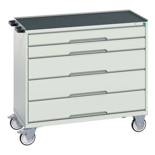 5 Drawer Mobile Cabinet Grey/Grey - H X W X D: 965 X 1050 X 550