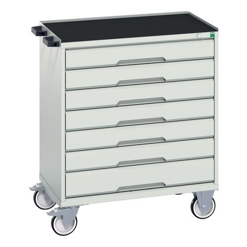Verso Drawer Cabinet Grey/Grey H X W X D 965 X 800 X 550mm, With 7 Drawers