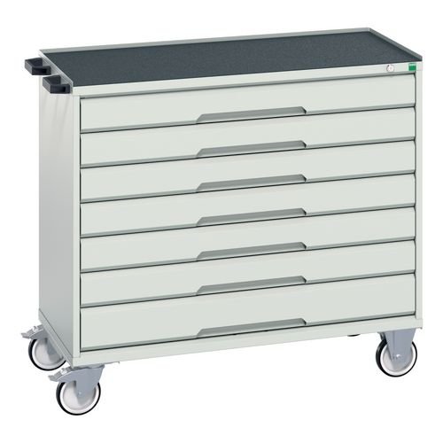Verso Drawer Cabinet Grey/Grey H X W X D 965 X 1050 X 550mm, With 7 Drawers