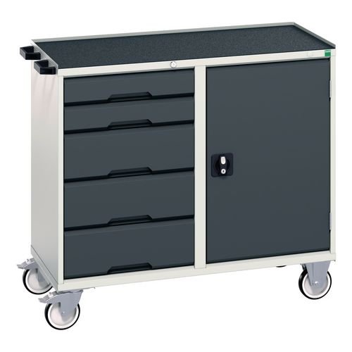 Mobile Cabinet Grey/Anthracite With Cupboard And 5 Drawers