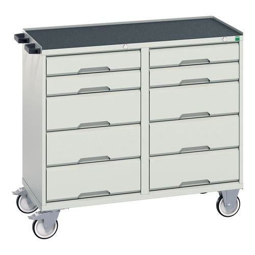 Mobile Cabinet Grey/Grey With 10 Drawers
