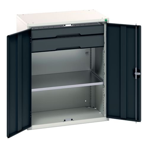 Kitted Cupboard Anthracite/Grey  800 Wide 2 Drawers 1 Shelf