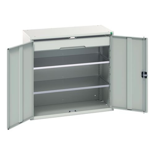 Kitted Cupboard Grey/Grey 1050 Wide 1 Drawer 2 Shelves
