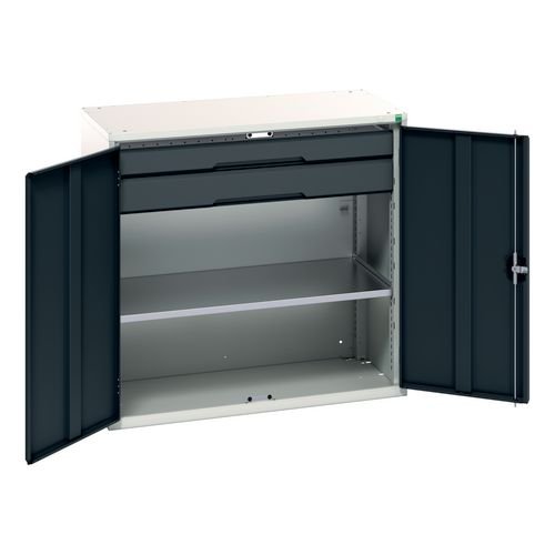 Kitted Cupboard Anthracite/Grey 1050 Wide 2 Drawers 1 Shelf