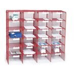 Mail Sort Unit with 24 Compartments Red