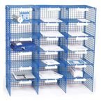 Mail Sort Unit with 18 Compartments Blue