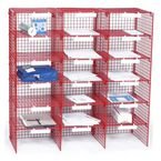 Mail Sort Unit with 18 Compartments Red