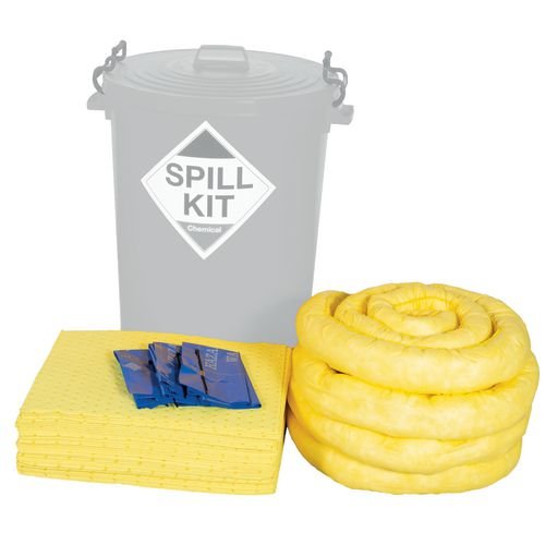 90 Litre Chemical Spill Refill Kit For Use With Round Yellow Bin