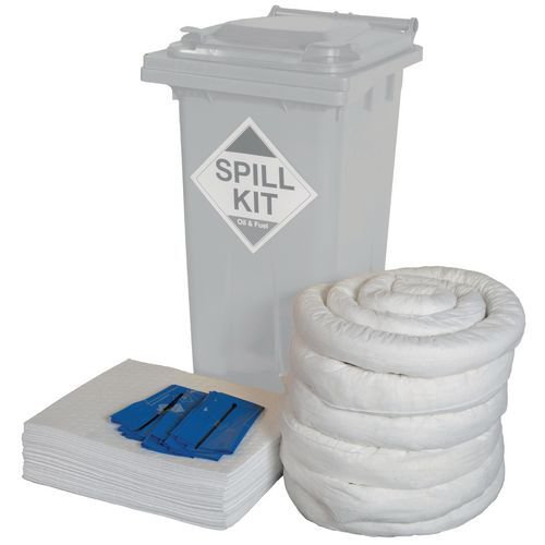 Refill kit for 120L wheelie bin spill kit, oil and fuel