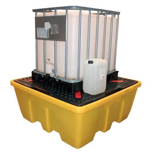 Ibc Spill Pallet, Stackable, Yellow