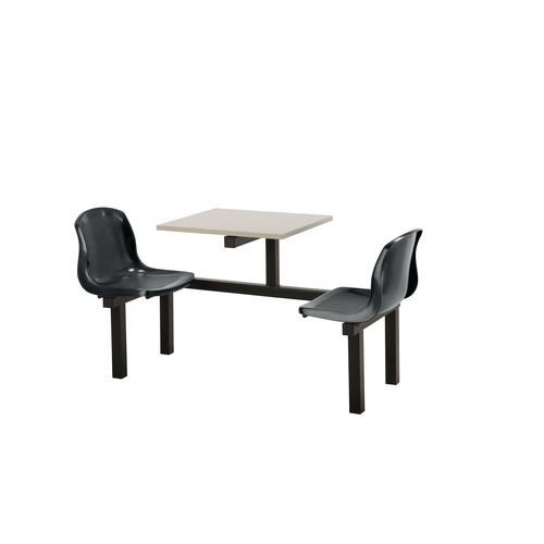 Polypropylene fixed canteen table and chairs - Fully assembled