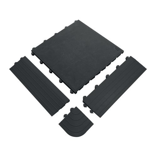 Anti-Fatigue Tile, Solid, Black