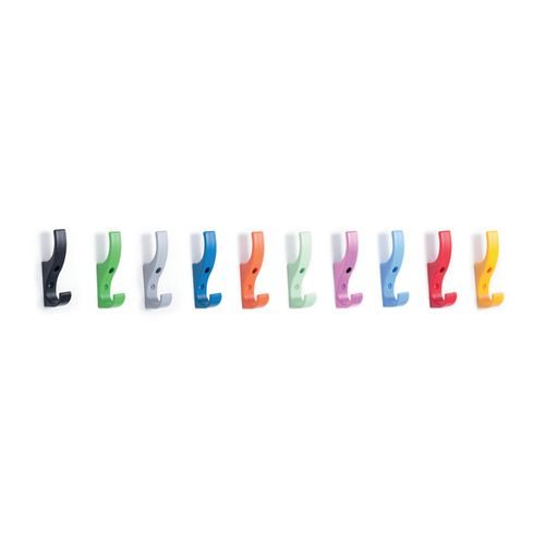 Nylon Hat & Coat Hooks. Pack Of 10. Navy Blue/Red/Fern Green/Yellow/Orange/Black/Light Grey/Powder Blue/Peppermint Green/Pink