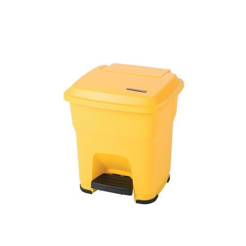 Pedal bin with silent closing lid, Yellow 35L