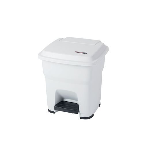 Pedal bin with silent closing lid, White 35L