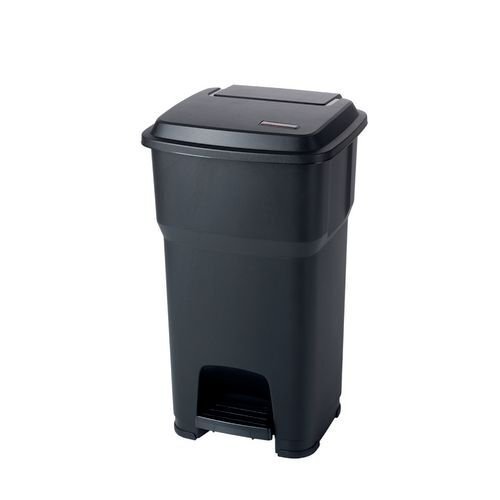 Pedal bin with silent closing lid, Black 60L