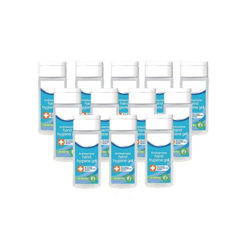 Anti bacterial alcohol hand gel 50ml, 12 pack