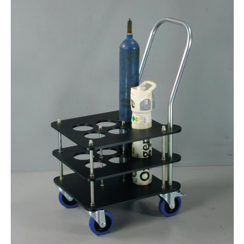 Oxygen cylinder trolley for 6 x 100mm dia. bottles