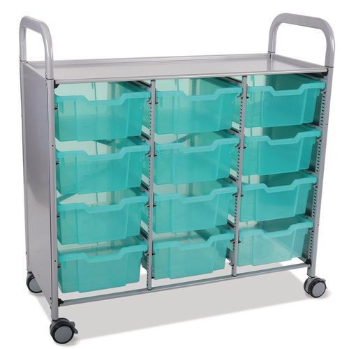 Gratnells antimicrobial storage trolley with trays