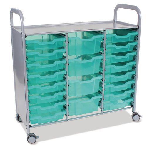 Gratnells antimicrobial storage trolley with trays