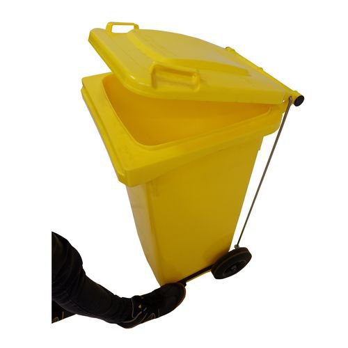 Pedal operated wheelie bins, 80L Yellow